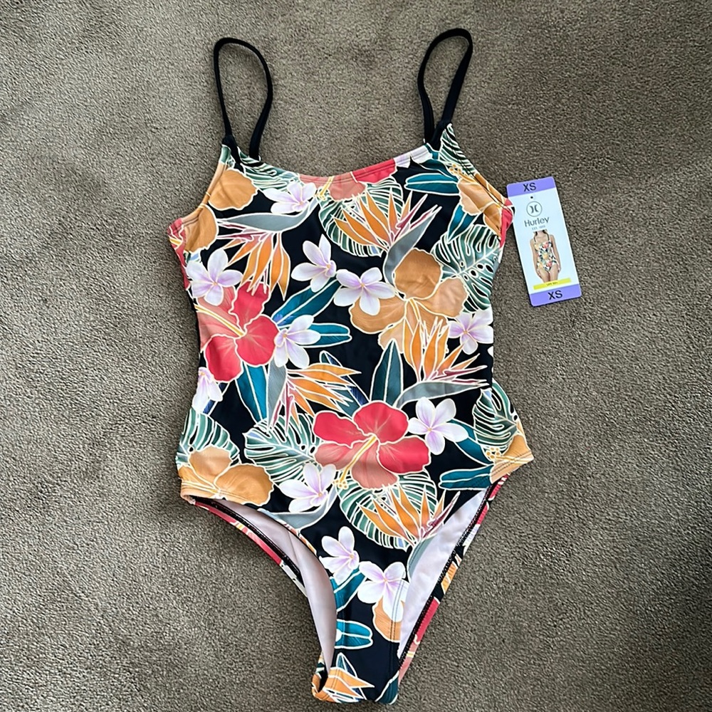 Hurley Black/Multi Colored One Piece Swimsuit